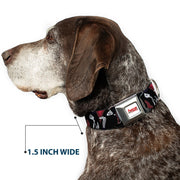 ADVENTURE TIME Title Logo Full Color White Seatbelt Buckle Collar - Adventure Time Marceline Poses Collage Reds