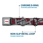 ADVENTURE TIME Title Logo Full Color White Seatbelt Buckle Collar - Adventure Time Marceline's Axe Bass Guitar Scattered Gray