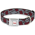 Load image into Gallery viewer, ADVENTURE TIME Title Logo Full Color White Seatbelt Buckle Collar - Adventure Time Marceline's Axe Bass Guitar Scattered Gray
