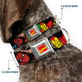 Load image into Gallery viewer, MARVEL COMICS Marvel Comics Logo Full Color Seatbelt Buckle Collar - 5-Marvel Characters Black
