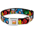 Load image into Gallery viewer, MARVEL COMICS Marvel Comics Logo Full Color Seatbelt Buckle Collar - 5-Marvel Characters Black
