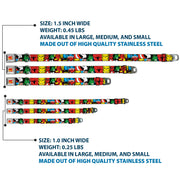 MARVEL COMICS Marvel Comics Logo Full Color Seatbelt Buckle Collar - Marvel Superhero Comic Blocks