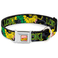 Load image into Gallery viewer, MARVEL COMICS Marvel Comics Logo Full Color Seatbelt Buckle Collar - LOKI in Action Black/Gray/Yellow/Green
