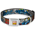 Load image into Gallery viewer, Marvel Comics Logo Full Color Seatbelt Buckle Collar - Classic GHOST RIDER 3-Riding Poses/Comic Blocks Grays/Yellow/Black/Red
