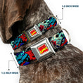 Load image into Gallery viewer, Marvel Comics Logo Full Color Seatbelt Buckle Collar - 4-Superhero Action Poses/Comic Scenes White/Black/Full Color Splatter
