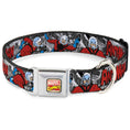 Load image into Gallery viewer, Marvel Comics Logo Full Color Seatbelt Buckle Collar - Classic ANT-MAN 3-Poses/Comic Stacked Grays/Black/Red

