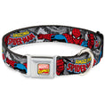 Load image into Gallery viewer, MARVEL COMICS Marvel Comics Logo Full Color Seatbelt Buckle Collar - THE AMAZING SPIDER-MAN Stacked Comic Books/Action Poses

