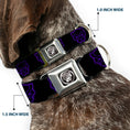 Load image into Gallery viewer, Black Panther Avengers Icon Black/Silver Seatbelt Buckle Collar - Black Panther Avengers Icon Outline Black/Purple
