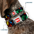 Load image into Gallery viewer, MARVEL Full Color Red/White Seatbelt Buckle Collar - Marvel Universe Superheroes Stacked
