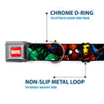 Load image into Gallery viewer, MARVEL Full Color Red/White Seatbelt Buckle Collar - Marvel Universe Superheroes Stacked
