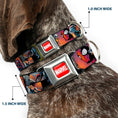 Load image into Gallery viewer, MARVEL UNIVERSE MARVEL Full Color Red White Seatbelt Buckle Collar - Spider-Man & Black Cat Scene Blocks
