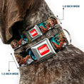 Load image into Gallery viewer, MARVEL UNIVERSE MARVEL Full Color Red White Seatbelt Buckle Collar - Astonishing Thor #3 Poses/Hammer Logo

