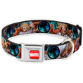 Load image into Gallery viewer, MARVEL UNIVERSE MARVEL Full Color Red White Seatbelt Buckle Collar - Astonishing Thor #3 Poses/Hammer Logo
