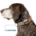 Load image into Gallery viewer, Avengers A Logo Full Color Black/Orange Seatbelt Buckle Collar - Marvel 9-Avengers Halloween Jack-O-Lantern Pumpkin Icons Scattered Orange
