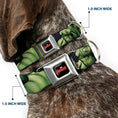 Load image into Gallery viewer, MARVEL AVENGERS Logo Full Color Black/Red/White Seatbelt Buckle Collar - Marvel Hulk CLOSE-UP Poses
