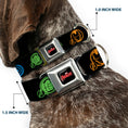Load image into Gallery viewer, MARVEL AVENGERS Logo Full Color Black/Red/White Seatbelt Buckle Collar - Marvel Avengers Superhero Logos Black/Multi Color
