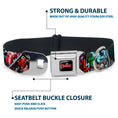 Load image into Gallery viewer, Southlake Paws MARVEL AVENGERS Seatbelt Buckle Collar featuring colorful superhero and villain poses, durable stainless steel

