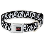 MARVEL AVENGERS MARVEL AVENGERS Logo Full Color Black Red White Seatbelt Buckle Collar - Avengers 