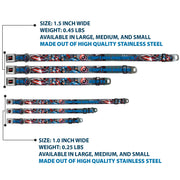 MARVEL AVENGERS Logo Full Color Black/Red/White Seatbelt Buckle Collar - CAPTAIN AMERICA w/Avengers Logo Cityscape