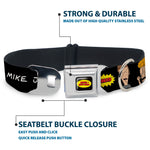 BEAVIS AND BUTT-HEAD Title Logo Full Color Black/Yellow/Red Seatbelt Buckle Collar - BEAVIS AND BUTT-HEAD Title Logo and Pose Black