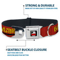 Load image into Gallery viewer, THE BIG BANG THEORY Full Color Black White Red Seatbelt Buckle Collar - BAZINGA! Red/Gold/Black
