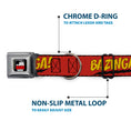 Load image into Gallery viewer, THE BIG BANG THEORY Full Color Black White Red Seatbelt Buckle Collar - BAZINGA! Red/Gold/Black
