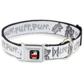 Load image into Gallery viewer, THE BIG BANG THEORY Full Color Black White Red Seatbelt Buckle Collar - Soft Kitty PURR, PURR, PURR
