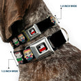 Load image into Gallery viewer, THE BIG BANG THEORY Full Color Black White Red Seatbelt Buckle Collar - Big Bang Theory Chibi Characters Black

