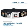 Load image into Gallery viewer, THE BIG BANG THEORY Full Color Black White Red Seatbelt Buckle Collar - Big Bang Theory Chibi Characters Black

