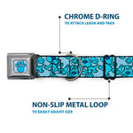 Blue's Clues Paw Full Color Blues Seatbelt Buckle Collar - Blue's Clues Blue Poses Scattered Blues