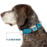 Blue's Clues Paw Full Color Blues Seatbelt Buckle Collar - Blue's Clues Blue Poses Scattered Blues