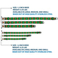 Load image into Gallery viewer, Blue's Clues Steve's Thinking Chair Full Color Green/Black/Red Seatbelt Buckle Collar - Blue's Clues Steve's Stripe and Thinking Chair Black/Greens/Red

