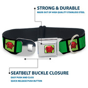 Blue's Clues Steve's Thinking Chair Full Color Green/Black/Red Seatbelt Buckle Collar - Blue's Clues Steve's Stripe and Thinking Chair Black/Greens/Red