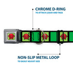 Blue's Clues Steve's Thinking Chair Full Color Green/Black/Red Seatbelt Buckle Collar - Blue's Clues Steve's Stripe and Thinking Chair Black/Greens/Red