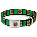 Load image into Gallery viewer, Blue's Clues Steve's Thinking Chair Full Color Green/Black/Red Seatbelt Buckle Collar - Blue's Clues Steve's Stripe and Thinking Chair Black/Greens/Red
