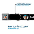 Load image into Gallery viewer, Beach Dawg Care Paw Logo Full Color Black Seatbelt Buckle Collar - BEACH DAWG CARE ALL DOGS ARE EQUAL Black/White
