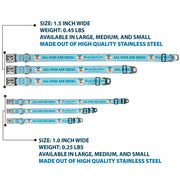 Beach Dawg Care Paw Logo Full Color Black Seatbelt Buckle Collar - BEACH DAWG CARE ALL DOGS ARE EQUAL Blues