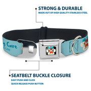 Beach Dawg Care Paw Logo Full Color Black Seatbelt Buckle Collar - BEACH DAWG CARE ALL DOGS ARE EQUAL Blues