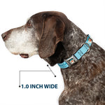 Beach Dawg Care Paw Logo Full Color Black Seatbelt Buckle Collar - BEACH DAWG CARE ALL DOGS ARE EQUAL Blues