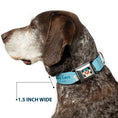 Load image into Gallery viewer, Beach Dawg Care Paw Logo Full Color Black Seatbelt Buckle Collar - BEACH DAWG CARE ALL DOGS ARE EQUAL Blues
