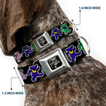 Grateful Dead Bear Seatbelt Buckle Collar - Dancing Bears Black/Multi Color
