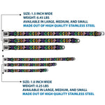Grateful Dead Bear Seatbelt Buckle Collar - Dancing Bears Black/Multi Color