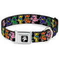 Load image into Gallery viewer, Grateful Dead Bear Seatbelt Buckle Collar - Dancing Bears Black/Multi Color
