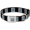Load image into Gallery viewer, BUILT FORD TOUGH Logo2 Full Color Black White Blue Seatbelt Buckle Collar - BUILT FORD TOUGH Logo2 Black/White/Blue
