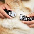 Load image into Gallery viewer, Batman Black Silver Seatbelt Buckle Collar - Batman Outlines Black/White
