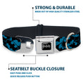 Load image into Gallery viewer, Batman Black/Silver Seatbelt Buckle Collar - Bat Signals Stacked Blue/Black
