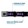 Load image into Gallery viewer, Batman Black Silver Seatbelt Buckle Collar - Batman Signal Black/Purple Plaid
