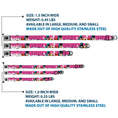 Load image into Gallery viewer, Batman Black/Silver Seatbelt Buckle Collar - BATGIRL Bubble Letters w/Stars Pink/White

