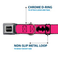 Load image into Gallery viewer, Batman Black Silver Seatbelt Buckle Collar - Bat Signal-3 Fuchsia/Black/Fuchsia
