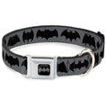 Load image into Gallery viewer, Batman Black/Silver Seatbelt Buckle Collar - Bat Logo Transitions Gray/Black
